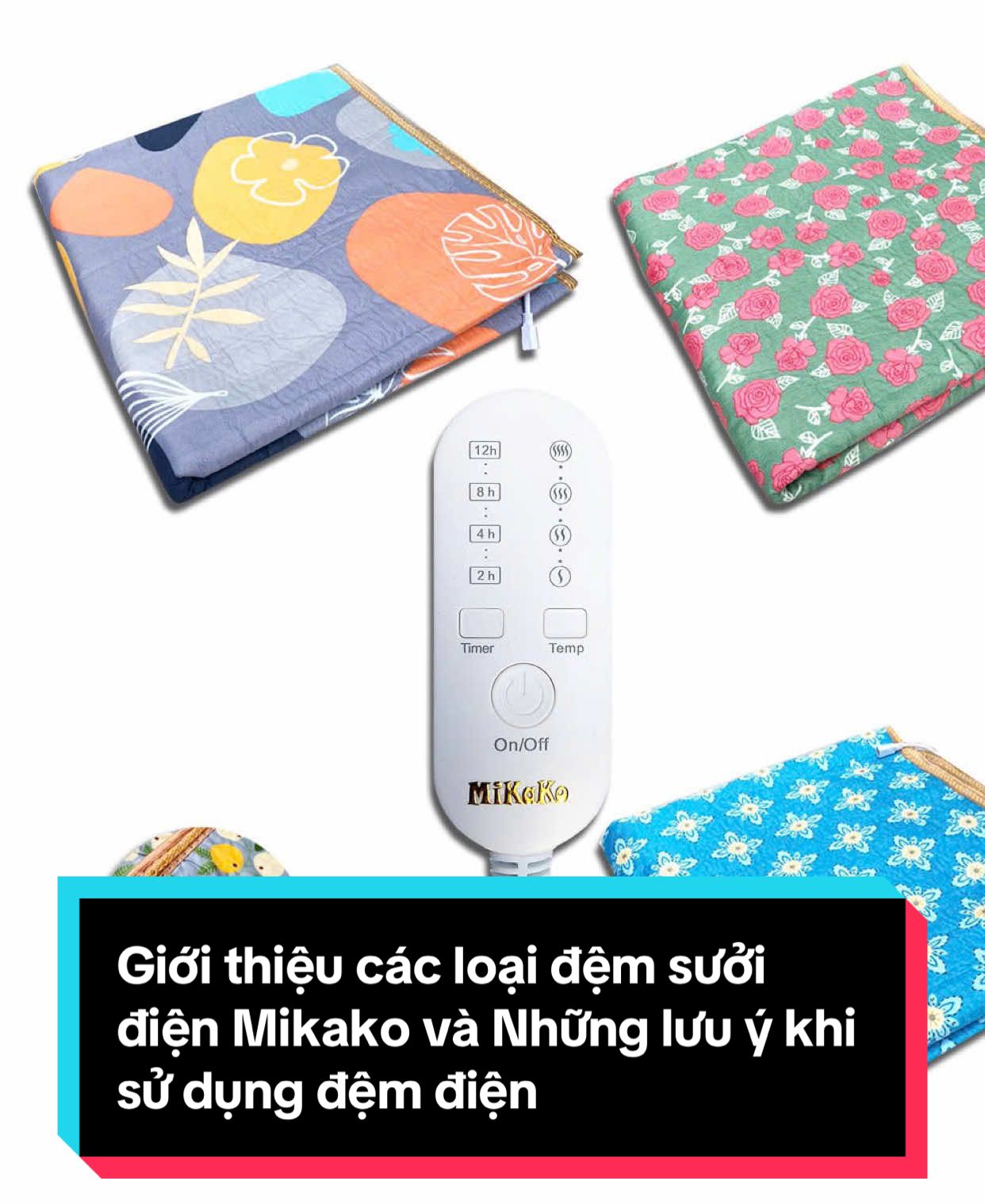 Giới thiệu các loại đệm sưởi điện Mikako và những lưu ý khi sử dụng #TikTokShop #muataitiktok #foryou #xuhướng #mikako 