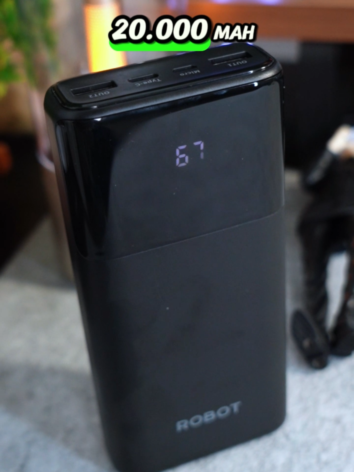 Powerbank 20000mah yang compact dan cocok dibawa traveling.Robot RT22S.#powerbank #powerbankmurah #powerbank20000mah