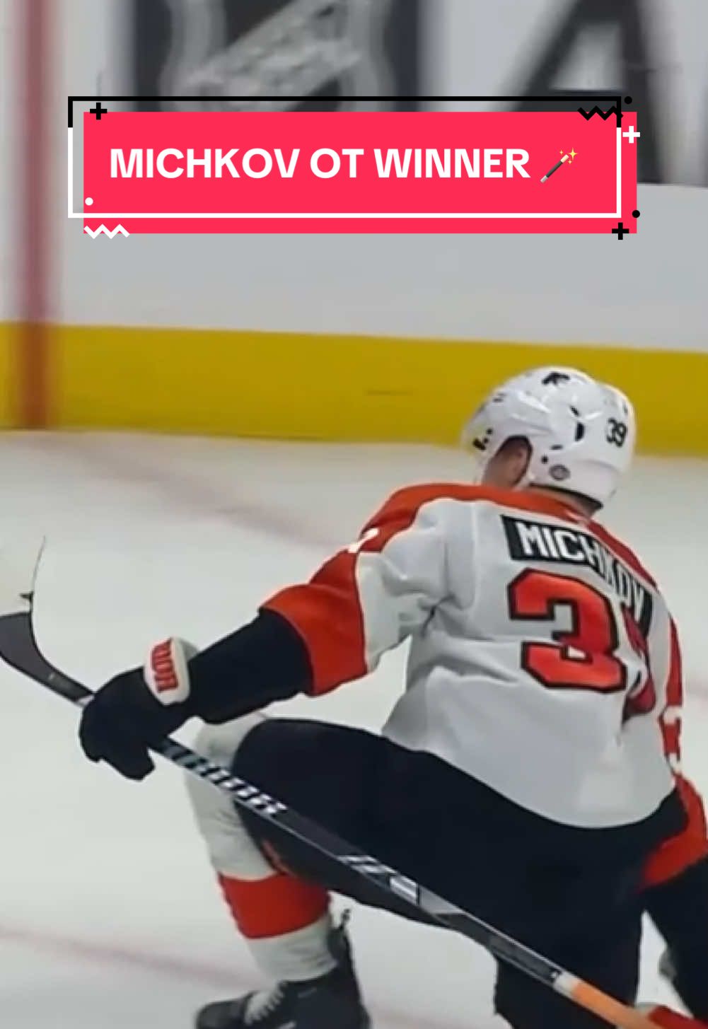 Matvei Michkov pulls out some magic in OT— with that tuck, he’s the youngest Flyer to ever score an OTW 🟠 @Philadelphia Flyers #hockey #hockeytok #michkov #NHL 