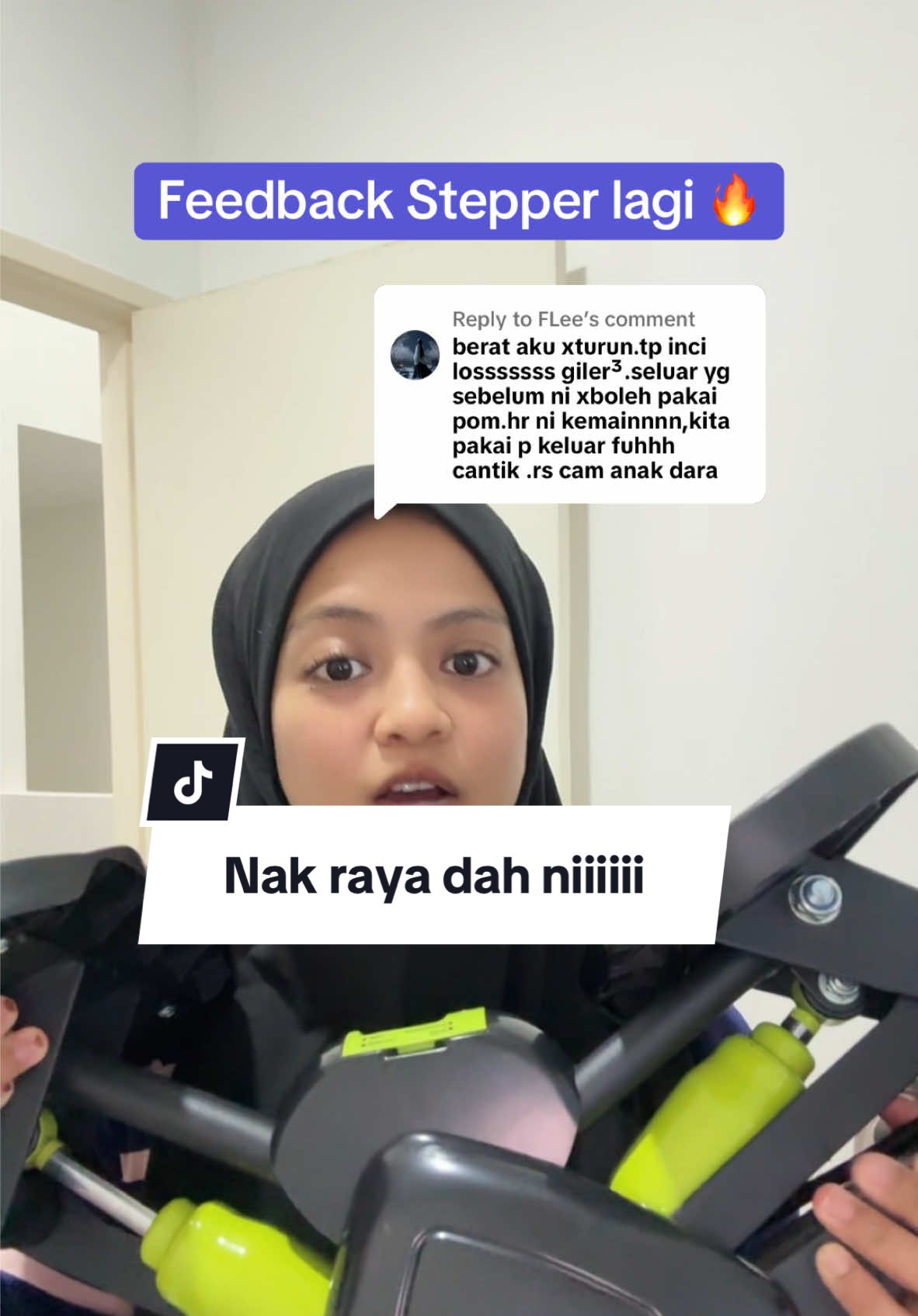 Replying to @FLee thankyou babe drop feedback. Tq bg semangat kat semua women2 luar sana untuk teruskan usaha cantik & sihat walaupun duduk rumah ❤️ #stepper #feedbackstepper #workoutmotivation #exerciseathome 