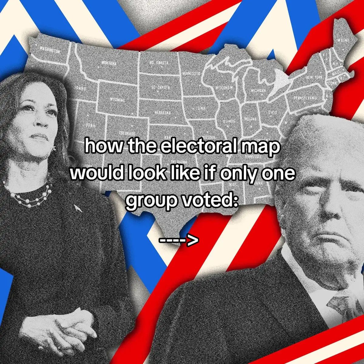 the electoral college if only x demographic had voted: #election2024 #trump #kamala #harris #politics #tiktok #fyp #kamalaharris #politicaltiktok #republicans #democrats #votetrump #voteblue #republicans #vote #voteblue2024💙