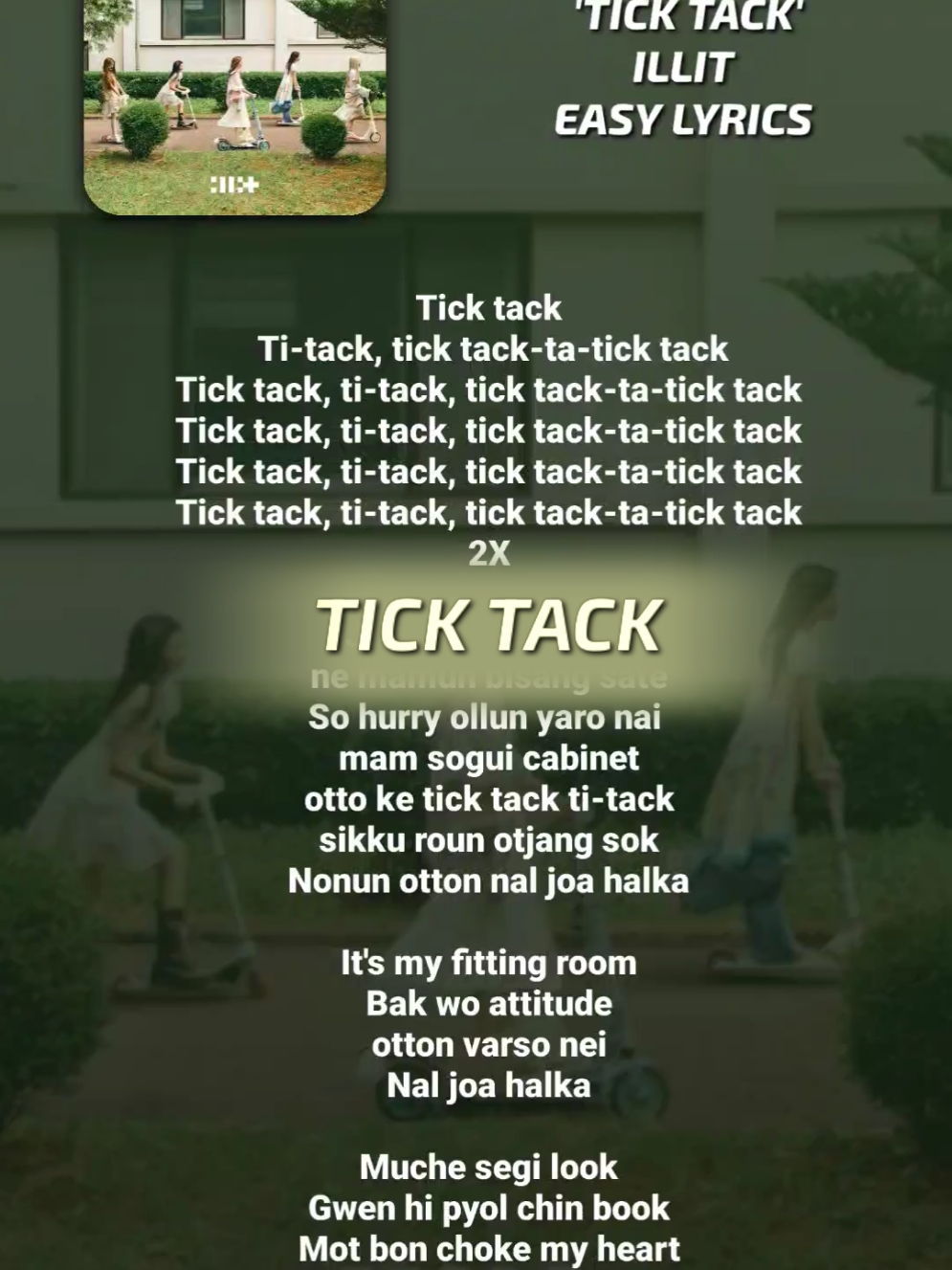 TICK TACK, easy lyrics  #illit #ticktack 