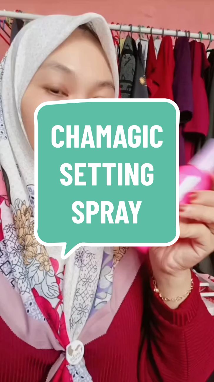 Nak makeup tahan lama korang try Chamagic setting spray. 100ml suitable for all skin !!!! #settingspray  #chamagic  #makeupsettingspray  #lockmakeup 