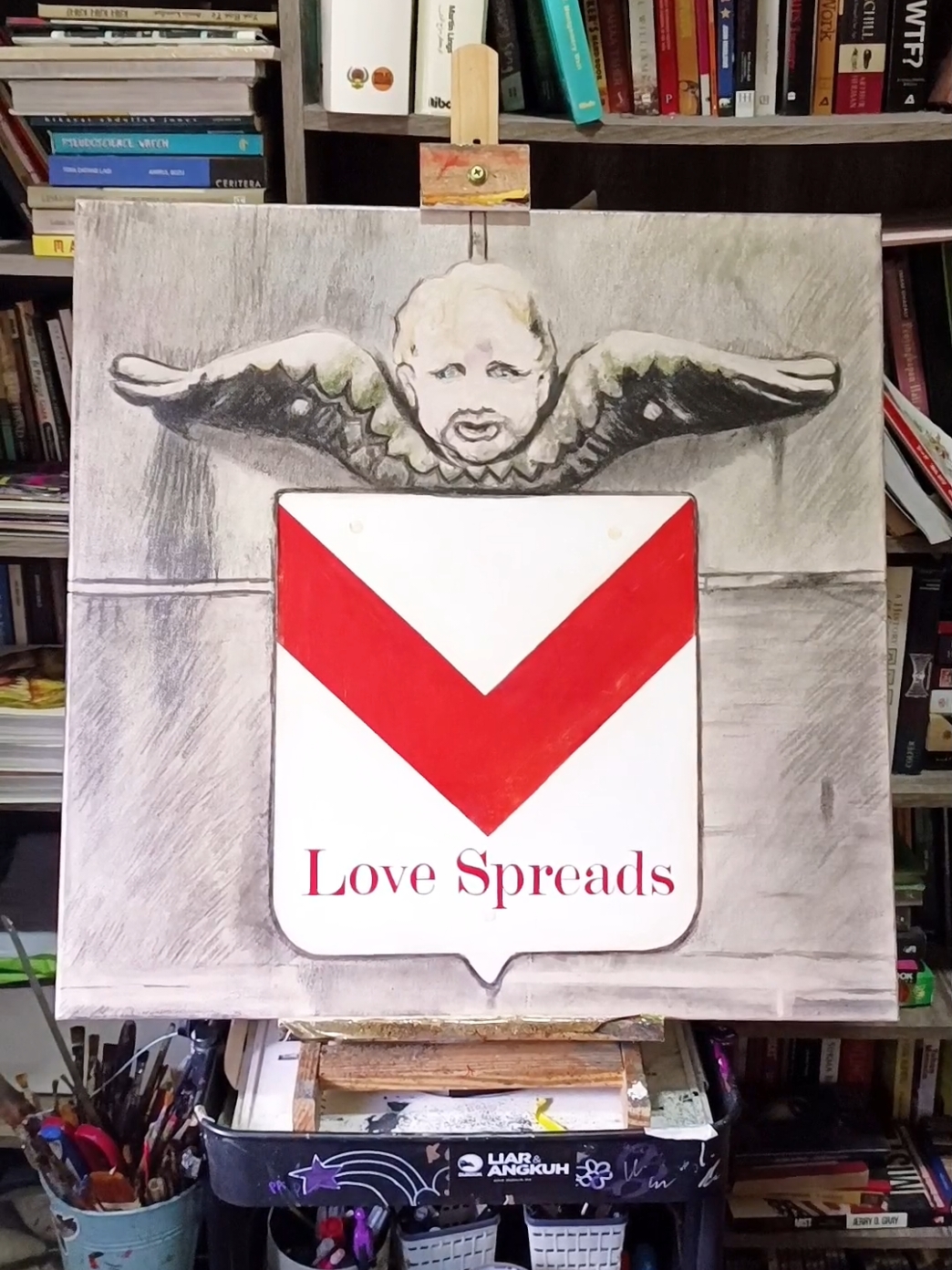 Replying to @1.2miligram Sebuah tribute untuk The Stone Roses - Love Spreads 🌹🪨 60cm 60cm Acrylic paint, pencil color, charcoal 2024 #tribute #fanart #projeksampulkaset #albumcover #tiktokmy #lukisan #painting #tiktokmalaysia #thestoneroses #lovespreads 