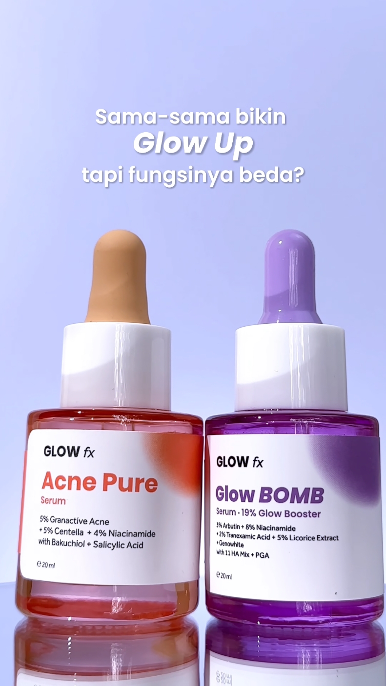 Gimana? Udah gak bingung lagi kan bedain dua serum ini😉 #jerawat #serumjerawat #acneprone #acnefighter #glowfx #glowbomb #glowingskincare #glowingkorea #glowingserum