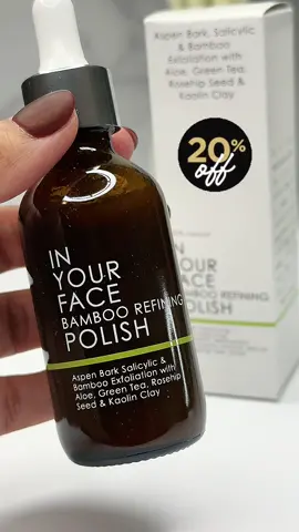 The Viral Amazing Bamboo Refining Polish is Now on Sale!! In Your Face Bamboo Refining Polish helps to stimulate the skin's natural collagen production & eliminate impurities, leaving your skin feeling and looking soft, smooth, & renewed!  Grab you a bottle during this Amazing Sale!  #skincare #exfoliate #skincareroutine #viralskincare #inyourfaceskincare #antiaging #sale #fyp 