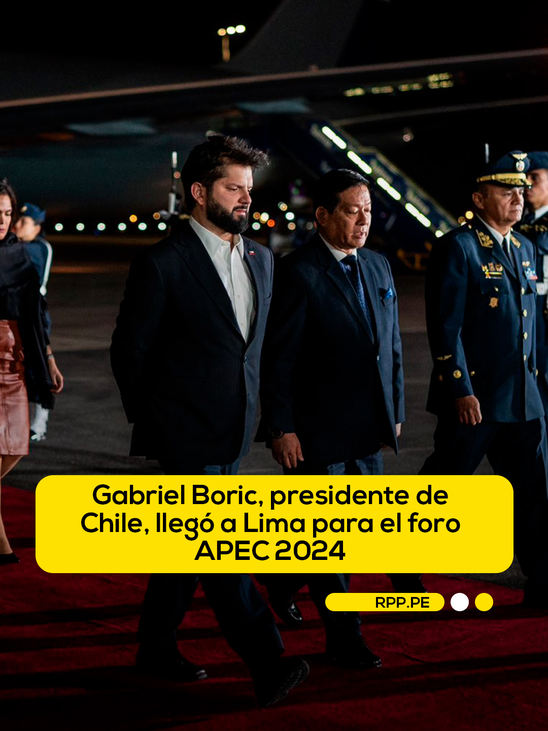 🚨 Gabriel Boric, presidente de Chile, llegó a Lima para formar parte de las reuniones del foro APEC Perú 2024.  Imágenes: APEC Perú 📲Más información: rpp.pe #ApecxRPP #RPP #APEC #Chile #Boric