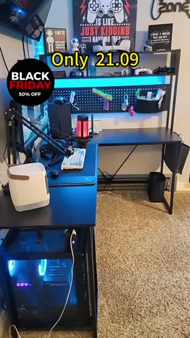 Mr IRONSTONE gaming furniture,gamer desk,gaming desk,L Shaped and Gaming Desk Corner Computer Deskcomputer desk thick tables & desks,black computer desk tables & desks,corner desk,computer desk space-saving tables & desks,work from home desk #tiktokshop #blackfriday #christmas 