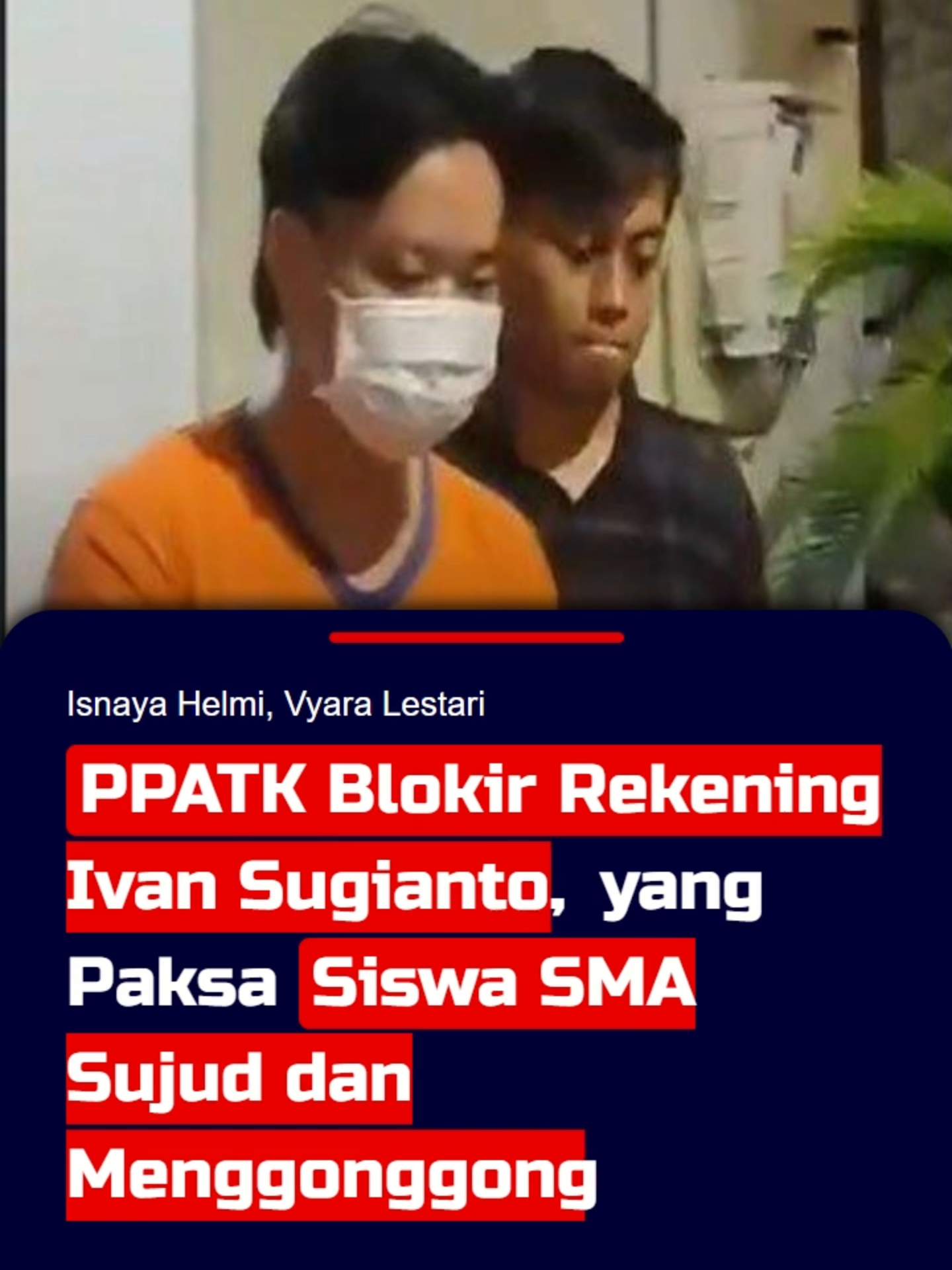 PPATK Blokir Rekening Ivan Sugianto, Pria yang Paksa Siswa SMA Sujud dan Menggonggong Pusat Pelaporan dan Analisis Transaksi Keuangan (PPATK) telah memblokir rekening Ivan Sugianto, seorang pengusaha yang paksa siswa SMA di Surabaya, berinisial EN sujud dan menggonggong. Kepala PPATK Ivan Yustiavandana menjelaskan pembekuan rekening Ivan Sugianto ini lantaran ditemukan aktivitas ilegal yang diduga mengarah pada Tindak Pidana Pencucian Uang (TPPU). Ivan menambahkan selain Ivan Sugianto, PPATK juga memblokir sejumlah rekening pihak terkait yang terdeteksi ada aktivitas ilegal. Sahabat KompasTV juga bisa memperoleh informasi terkini melalui website www.kompas.tv. #ivansugianto #ppatk #tppu #transaksiilegal #sujudmenggonggong