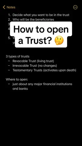 How to open a Trust? #trust #personalfinance #family #assets 