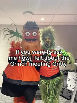 Two icons, one mission: spreading chaos. 💥 @Grinch The Musical is in Philly (Nov 26-Dec 1) and @Gritty is all about the mayhem. 🏒🎄 Link 🔗 in bio for tix. 🎟️