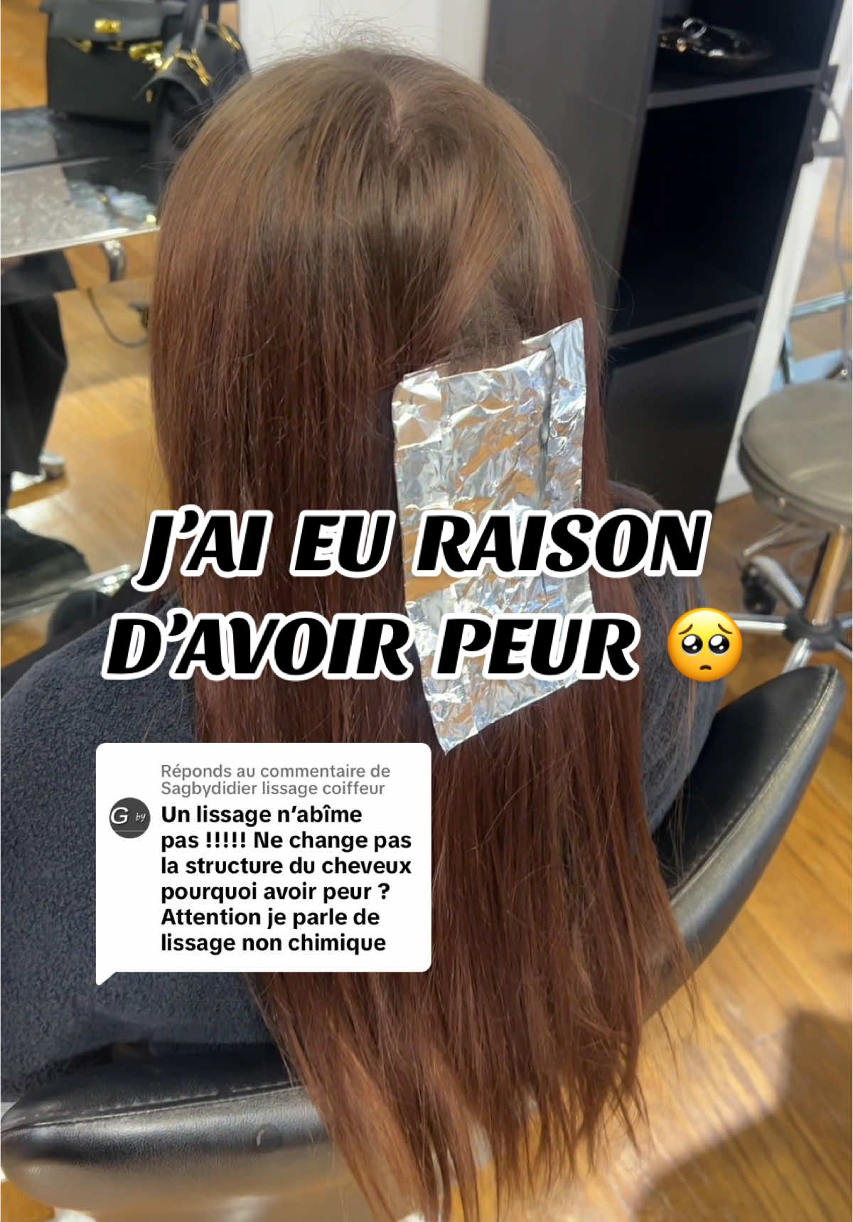 Réponse à @Sagbydidier lissage coiffeur J’ai tellement eu raison d’avoir peur … Qui a peur comme moi ? 😔 #peur #apprehension #crainte #inquietude #cheveux #lissage 