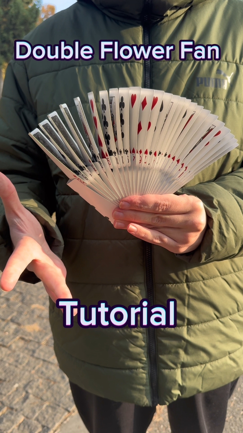 Double Flower Fan #cardistrytutorial #playingcards #cardistry #cardtrick 
