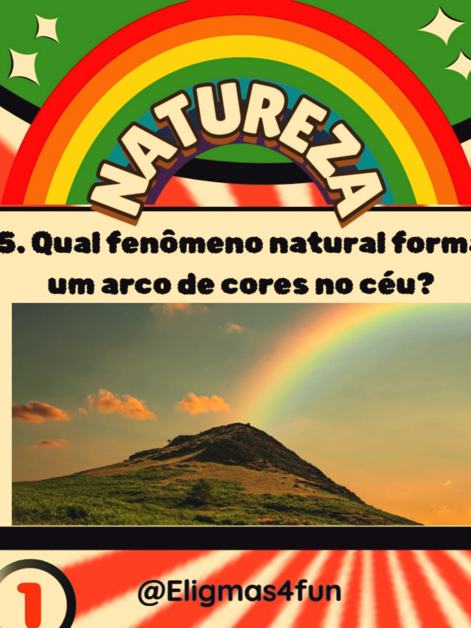 Quiz Natureza #quiz #estudar #conhecimento #diversao #adivinha #aprender #culturageneral #desafios #estudos #vira #foryo #quiztime #educational #vocesabia? #natureza #arvores #rios #conhecimentosgerais