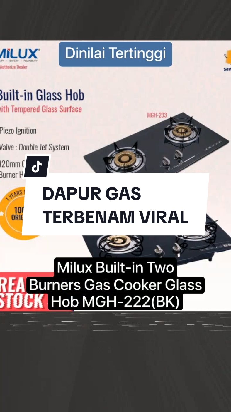 Milux Built-in Two Burners Gas Cooker Glass Hob MGH-222(BK) MGH-233 Dapur Gas Terbenam baharu Hanya RM229.00 - 246.24! #milux#twoburnerstove #builtintwoburner #gascookerglasshob #glasshob #gascooker #dapurgastemperedglassstove #dapurgasterbenam #temperedglassburner #videoviral #tiktokmalaysia #jombeli #videotiktok #viralvideo #virall 