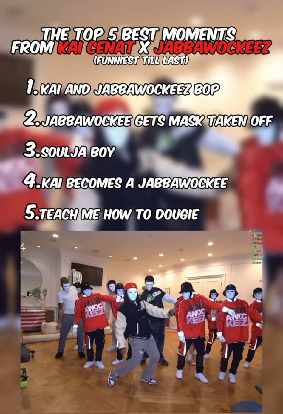 THE TOP 5 BEST MOMENTS FROM KAI CENAT X JABBAWOCKEEZ | #fyp #kaicenat #jabbawockeez #kaimafia #mafiathon #kaicenatclips #kaicenattv #kaicenatlive #subathon 