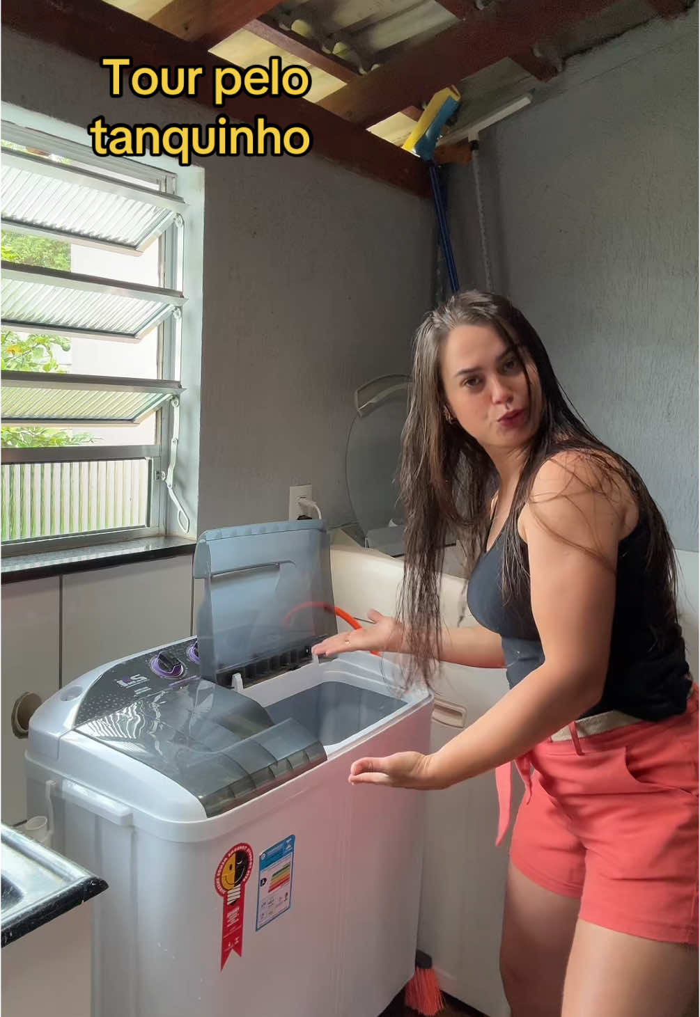 Vou mostrar inteiro o tanquinho com a centrifuga da praxis. O nome dele é twin tub. 