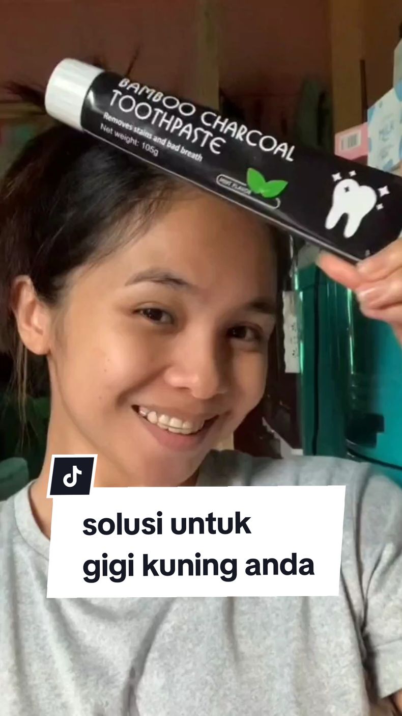 Jangan beli ini, kalau kalian masih pengen punya gigi kuning yang membandel #pastagigipemutih #bamboocharcoal #charcoal #pastagigi #nafassegar #gigiputih 