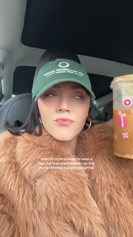 Quick shoutout to the weather and coffee gods for this glorious, moody morning 🧸🖤☔️☕️ @Dunkin' #dunkin #dunkincoffee #icedcoffee #OOTD #fauxfurcoat #baseballcapoutfit #wiwt #outfitinspo #outfitdiaries 