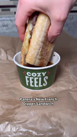 Panera’s new French Dipper features a sandwich dipping pair featuring tender, marinated steak, melty provolone and asiago, and garlic aioli drizzle on Ciabatta paired with a dipping portion of our Bistro French Onion Soup. #panera #panerabread #frenchdip #sandwich #frenchonionsoup #garlicaioli #steaksandwich #ciabatta #sandwichdip #dip #nrn #nrnunboxing #foodies
