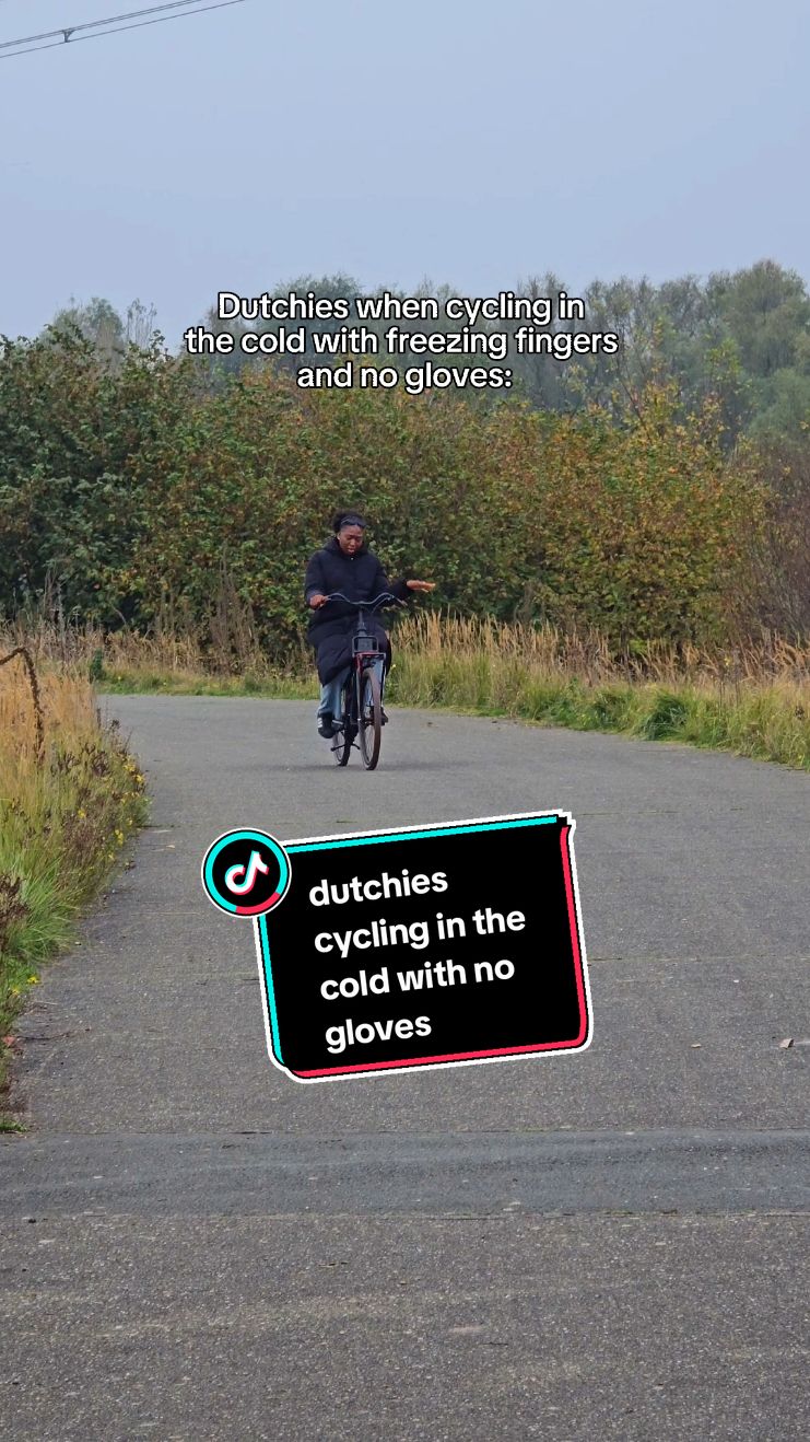 Just make sure to carry your gloves when cycling in this cold 🥶❄️ unless you have unlocked the dutch skill of letting 'Jesus take the wheel'😅 #livinginthenetherlands #dutchiescanrelate #lifeinamsterdam #winterinthenetherlands  #cyclingwithnohands