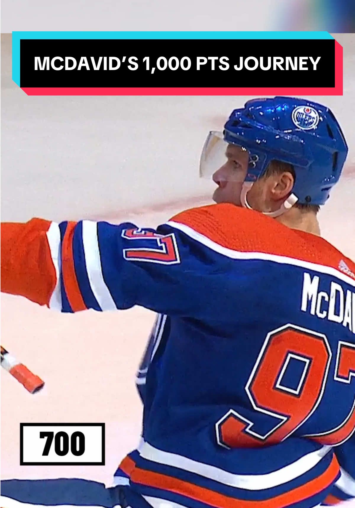 1K club: McDavid becomes 4th fastest to 1,000 points! #EdmontonOilers #ConnorMcDavid #NHL #hockey #milestone 