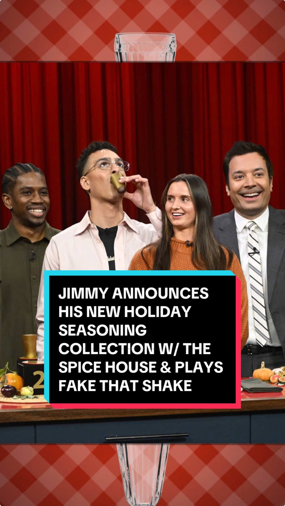 Jimmy announces his new holiday seasoning collection with @The Spice House & plays a game with audience members where they attempt to keep a straight face while trying holiday seasoning spiced shakes! #HolidaySeasoning #FallonTonight #JimmyFallon  Get your holiday seasoning at the link in our bio!