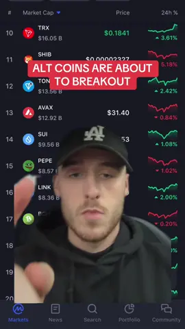 Alt coins are on the verge of breaking out #bitcoin #crypto #cryptocurrency #altcoins #donaldtrump #elonmusk 