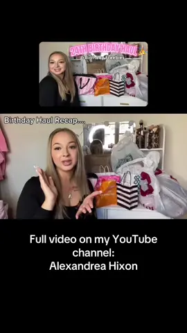 New YouTube video uploaded 🎉 My 24th Birthday Haul! PINK,Ulta,Sephora,Yankee Candle,Bath&Body + Burlington, H&M  Full video can be found in my bio linktree #birthdayhaul #contentcreator #pink #smellgood #24 #viral #viral #fypシ 