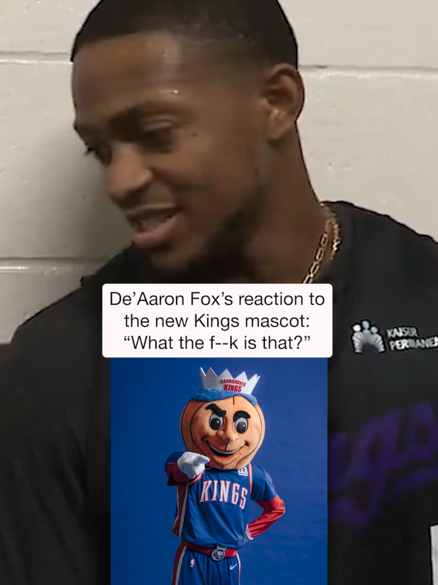 The Sacramento Kings welcome new mascot, Roy Al.  (🎥: Sean Cunningham) #lightthebeam #sacramentokings #deaaronfox