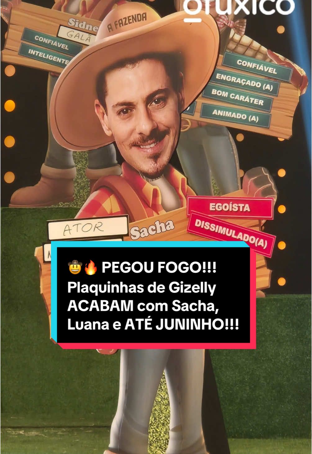 🤠🔥 PEGOU FOGO!!! Plaquinhas de Gizelly ACABAM com Sacha, Luana e ATÉ JUNINHO!!! #afazenda #afazenda16 #horadofaro #gizellybicalho #sachabali #juninhobill @luigi.civalli 