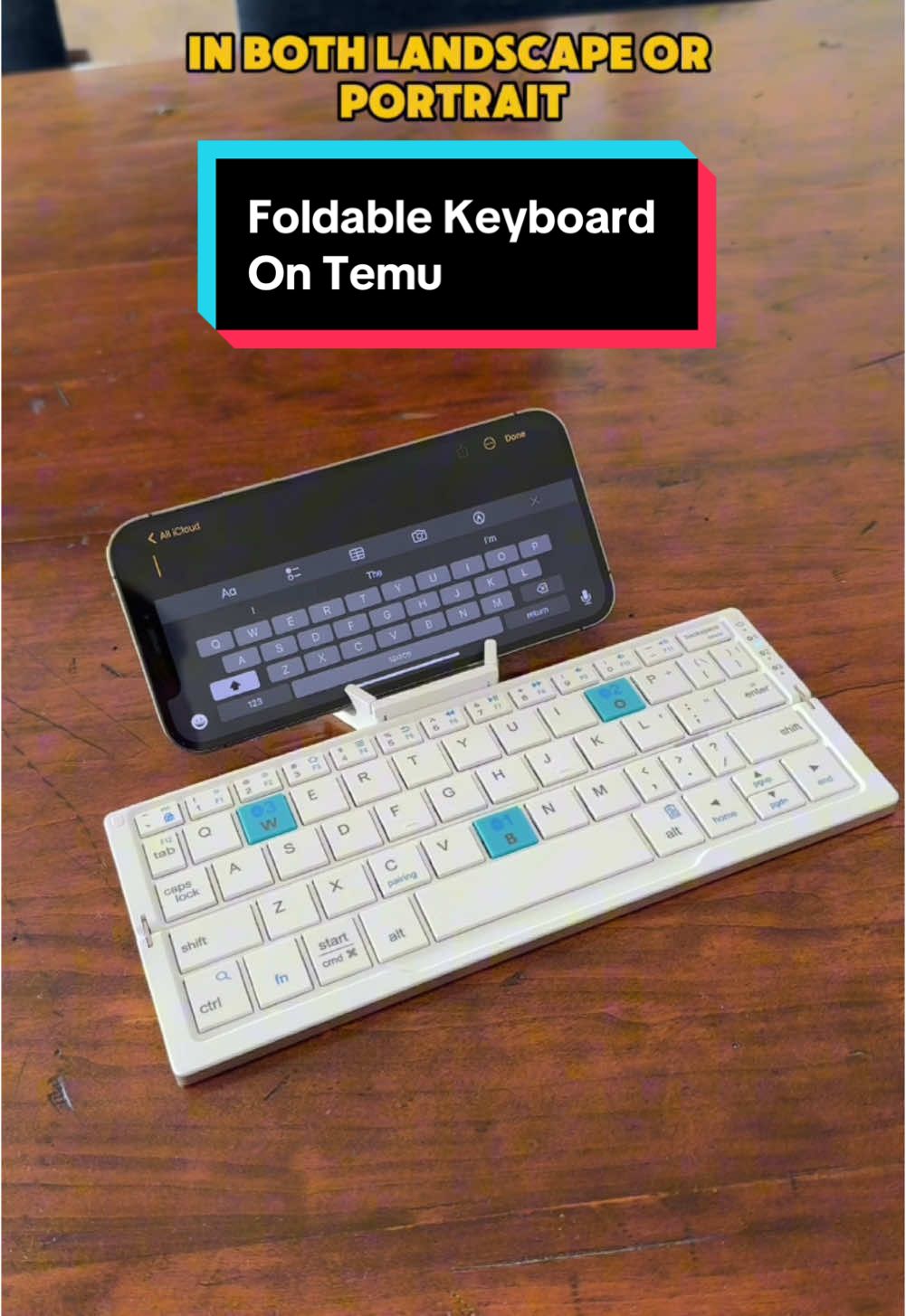 This bluetooth foldable keyboard from Temu is a game changer for typing on your phone or tablet! Type c0de: dut9945 in the #temu search bar for $0! Only for new app users with qualifying orders.T&Cs apply🔗 in bi0!📦 @Temu #temuhaul #temufinds #temucodes #viral #trending #Home #tech #gifts #holidaygiftideas #temupartner 