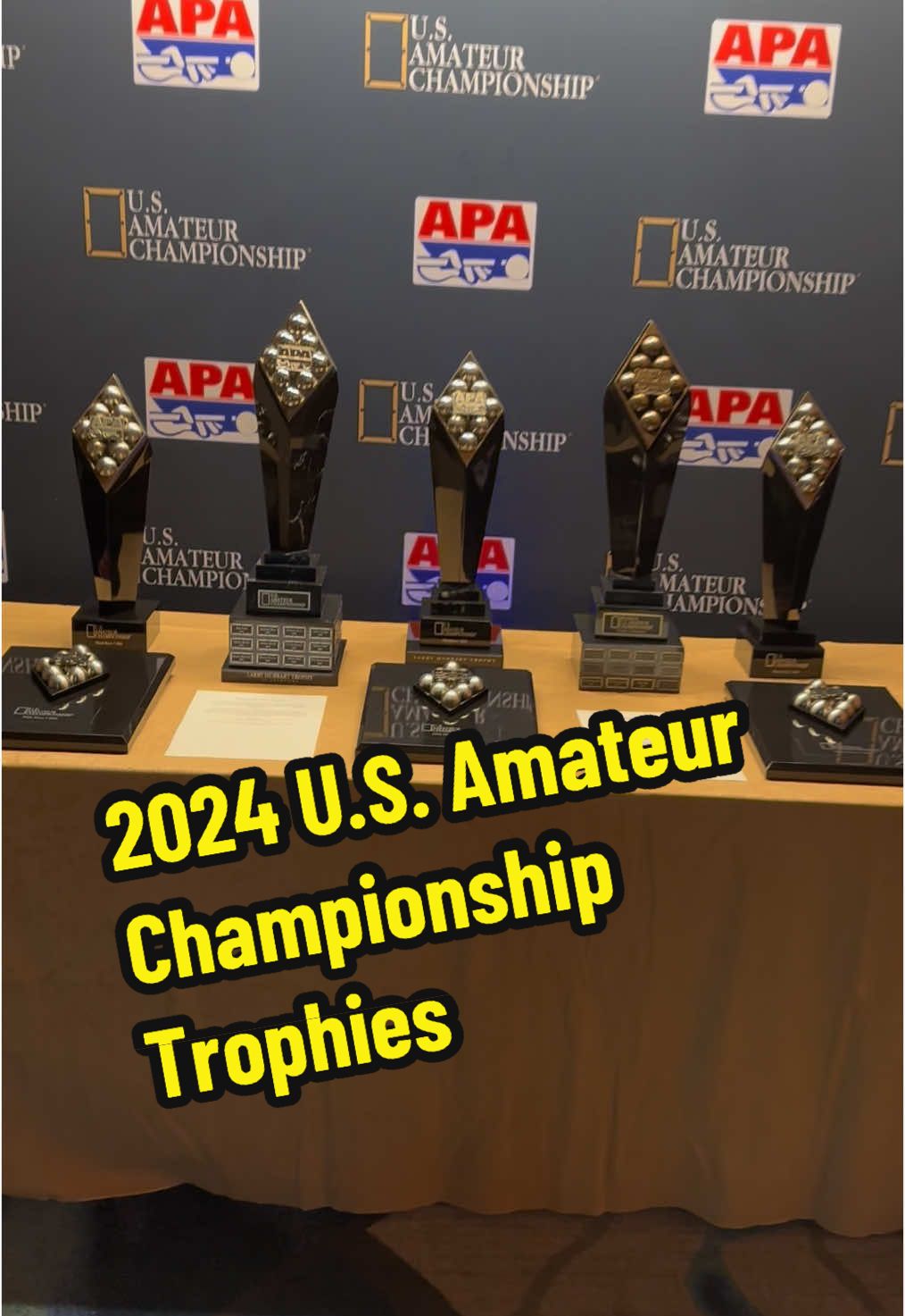 The U.S. Amateur Champions’ names are forever etched in the trophy of champions 🏆 #apapool #apapoolplayer #billiards #pooltournament #8ballpool #9ballpool #fyp #apapoolleague #poolplayer 