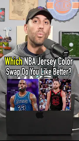 Which NBA Jersey Color Swap Do You Like Better?! #fyp #NBA #basketball #warriors #lakers #fashion