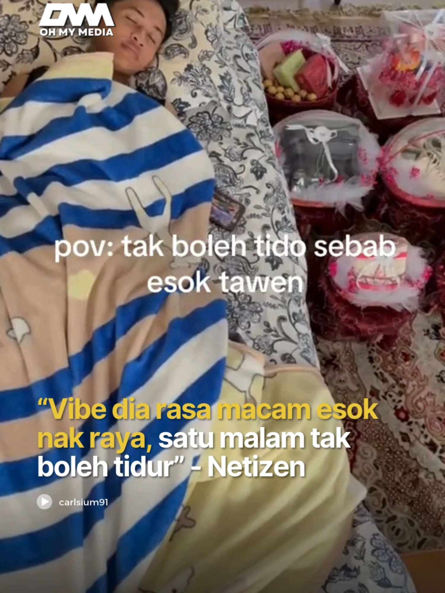 Amboi bang..kemain menggeletis ye. Min pun selalu tak boleh tidur jugak, sbb tak tahu bila nak kahwin😌 #ohmymedia #ommbest #videoviral #nikah