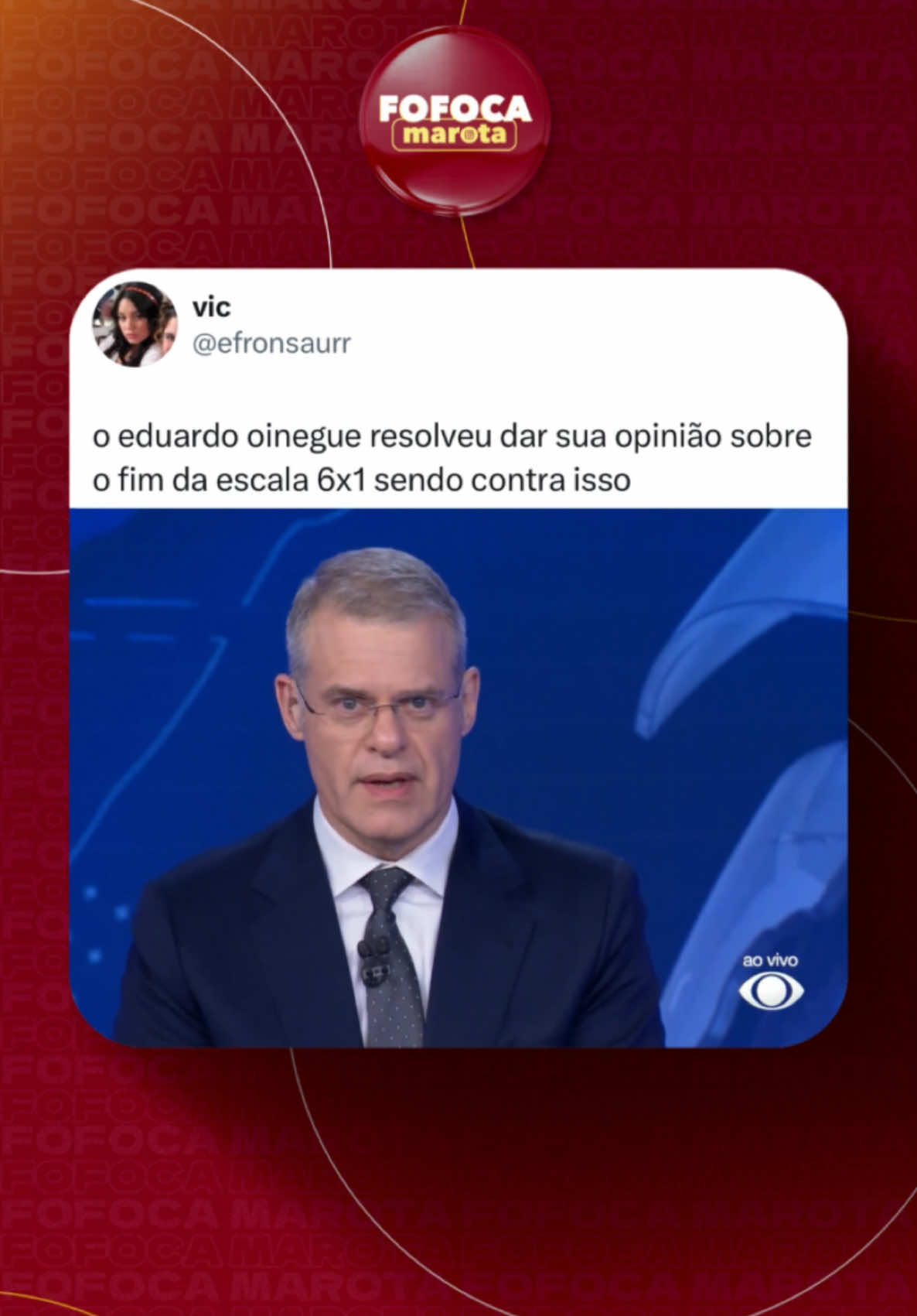 🚨GENTE? Âncora do Jornal da Band critica   movimento pelo fim da escala 6x1: “Reduzir a jornada de trabalho sem redução salarial é irreal. Ainda bem que essa PEC não tem a menor chance de avançar”. #fofocamarota #fy Reprodução: Band Tv 