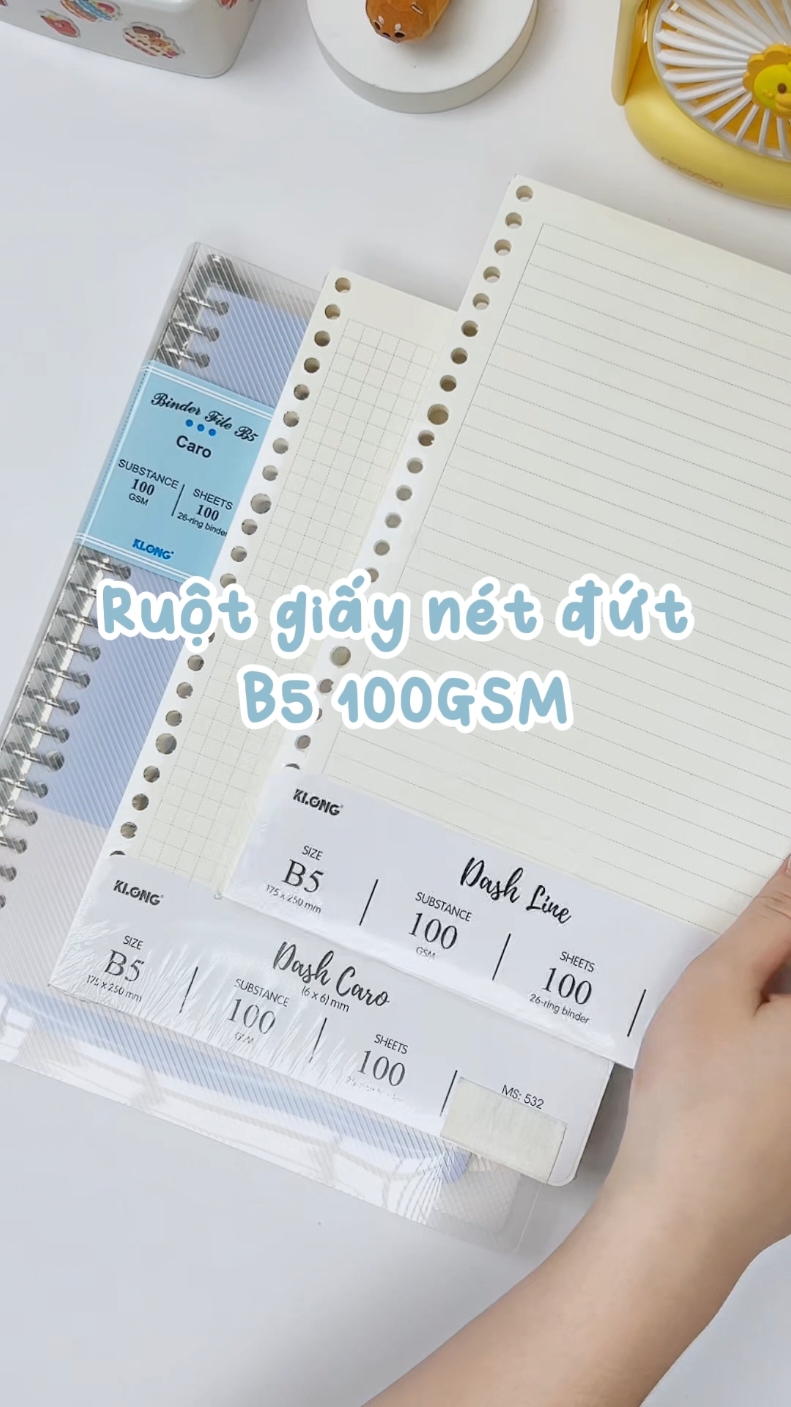 Ruột giấy sổ còng nét đứt B5 100GSM #klong #takenotes #study #socong #fyp 