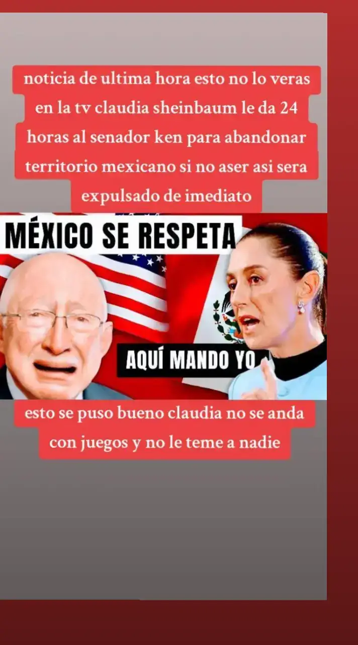 #claudiasheimbaum  ain't playing she giving him 24 hours to get out of #mexico🇲🇽 