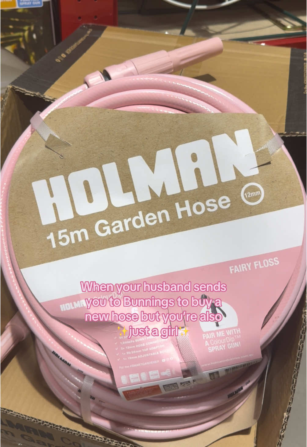 sns darling, this is all they had 🩷🌸💄🎀 #qldmums #aussiemumssupportingmums #mumsoftiktok #bunnings #pink #imjustagirl #pinkhose #bunningswarehouse #bunningstiktok #gardening #gardentok #pinkhose #pinkaesthetic #bunningsfinds @Bunnings 🎀🩷💅🏻