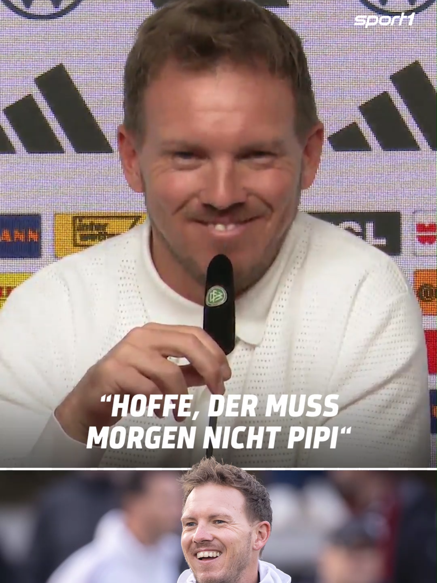 Wie trocken er das raushaut 😂 Worauf er anspielte? Beim 4:1-Sieg des FCB gegen den SC Freiburg am 28. Spieltag der Saison 2021/22 sorgte in der 85. Spielminute ein Doppelwechsel für Aufsehen.  Beim Stand von 3:1 wechselte Nagelsmann damals Niklas Süle und Marcel Sabitzer ein. Auf den ersten Blick eine gewöhnliche Situation im Spielbetrieb, weshalb auch das Spiel rund 20 Sekunden weiterlief, ehe es schließlich für acht Minuten unterbrochen wurde - weil offenbar zwölf Münchener auf dem Feld standen. #sport1 #sport1news #nagelsmann #freiburg #dfbteam