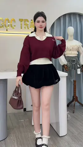 Set Áo Len 2 Chi Tiết Gồm Áo Len Áo Croptop Len #setdoxinh #setdonu #setdodep #thoitrangnu #thoitrangthudong #viralvideo #xuhuong 