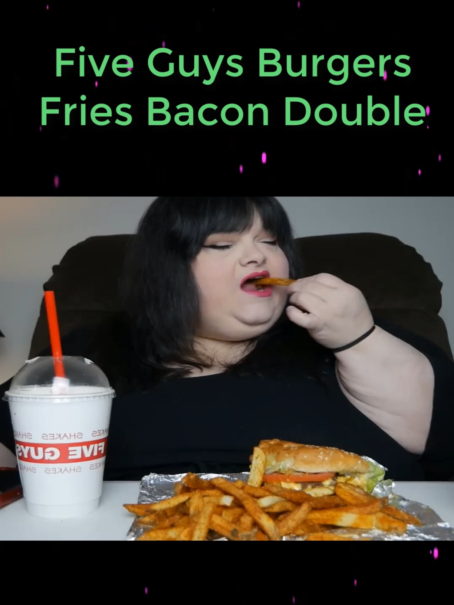 Five Guys Burgers & Fries Bacon Double Cheeseburger Mukbang with a Peanut Butter Banana Milkshake (Part 1) #HungryFatchick #trending #cooking #Recipe #eatingshow #mukbang #asmrsounds #mukprank #fyp #viral #foryou #seafood