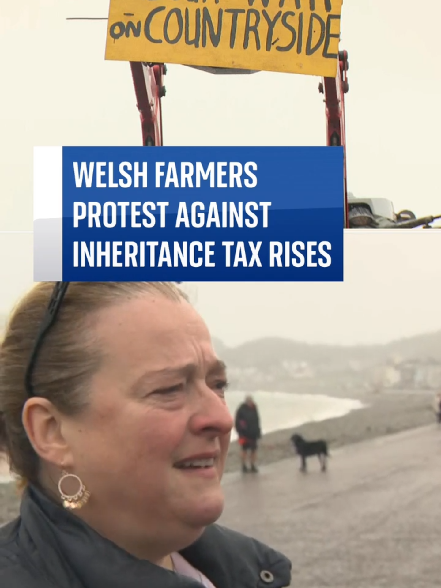 Hundreds of farmers gathered outside the Welsh Labour conference to protest against the government's inheritance tax rises which they say will affect a lot of ordinary farmers. #farmers #government #labour