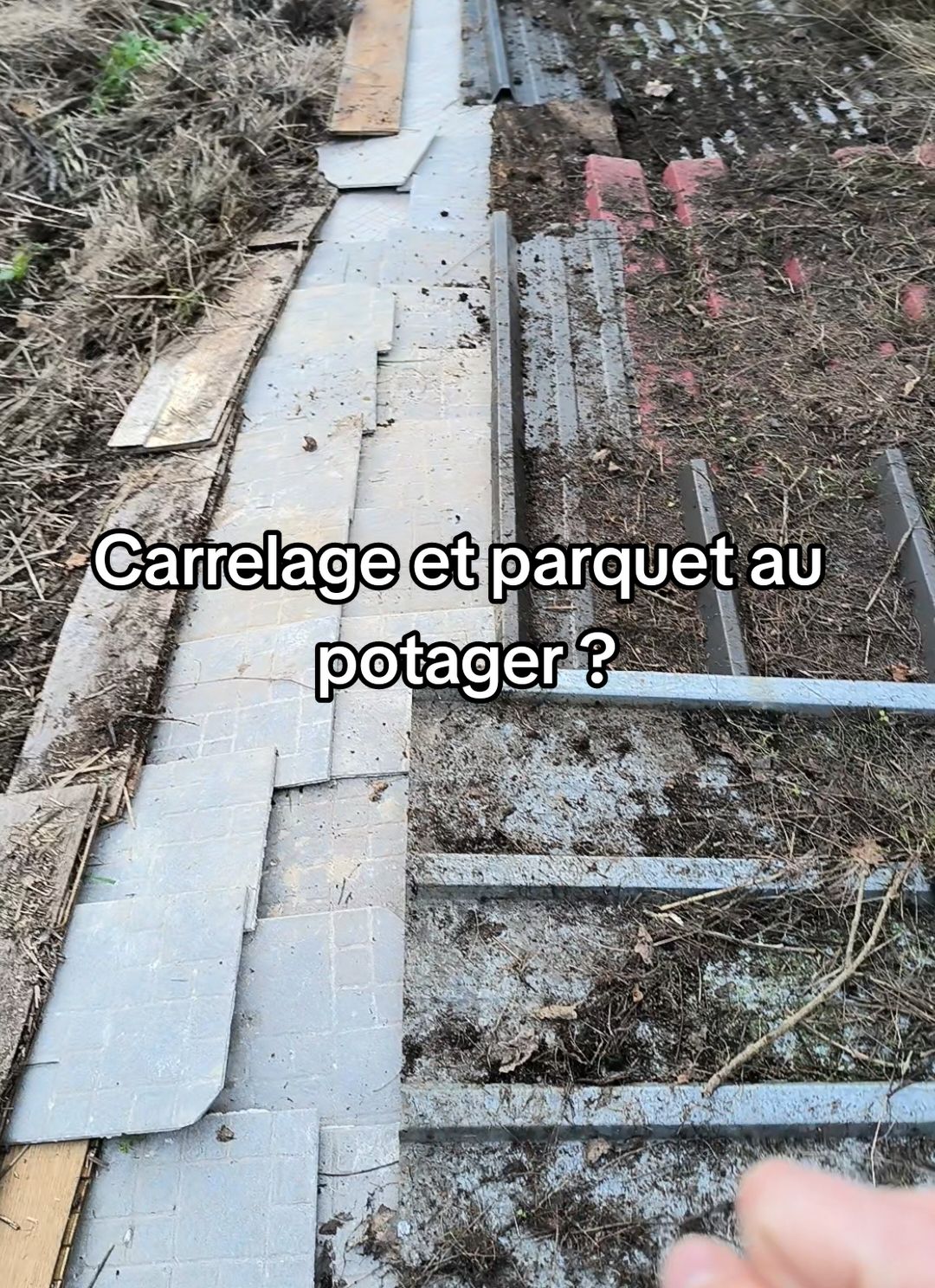 j'imagine très bien que de votre point de vue c'est une source de pollution plus que n'importe quoi d'autre, en réalité les tôles et le carrelage c'est vraiment très neutre comme impact de pollution c'est surtout visuellement pas beau, et concernant le parquet et les oreilles je suis conscient qu'il peut y avoir un peu de produit polluants donc je ne vais pas les laisser très longtemps juste quelques mois le temps d'affaiblir les herbes indésirables et après je remplacerai par du paillage 100 % d'origine naturelle ! #astuce #jardin #potager #avis #permaculture #Vlog 