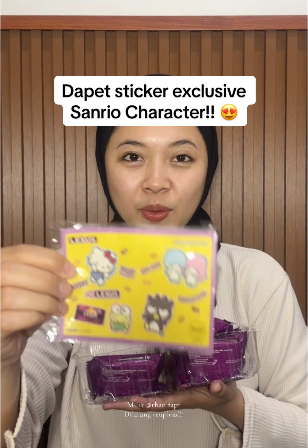 Malah ga sempet video makan biskuitnya 🤣🙏🏻 Pernah dapet sticker apa kalian? #fyp #foryoupage #banjarnegara #alfamart #sanrio 