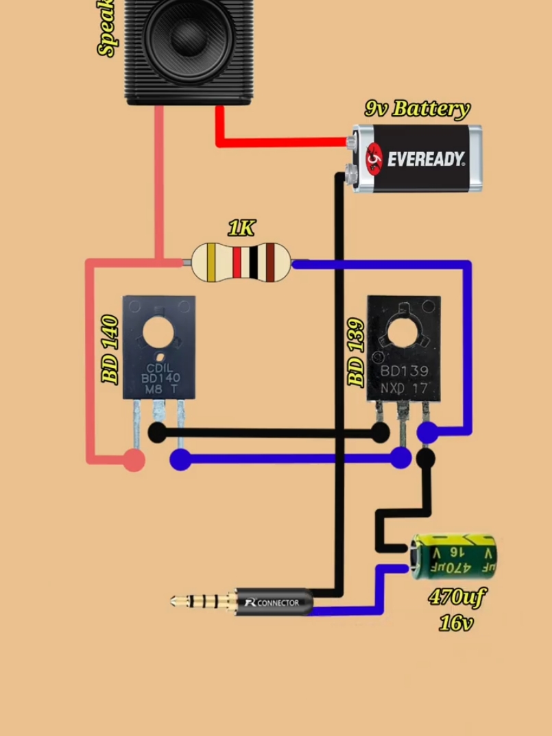 Transistor Amplifier Diagram #shorts #minipapa #circuitmaker #amplifier 