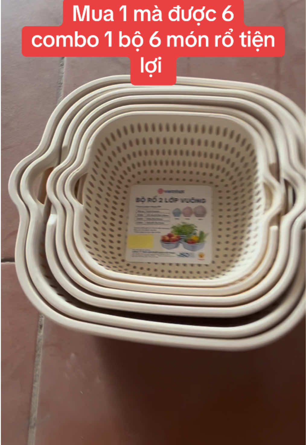 combo 1 bộ 6 món gồm 3 chậu tiện lợi #giadungtienich#giadung#tiepthilienket#tiepthilienkettikokshop#xh 