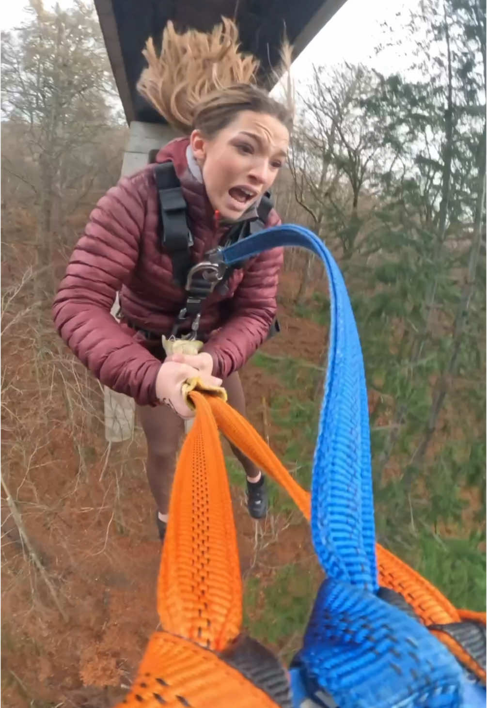 She nearly never done it😳 #highlandfling #Scotland #fyp #highlandflingbungee 