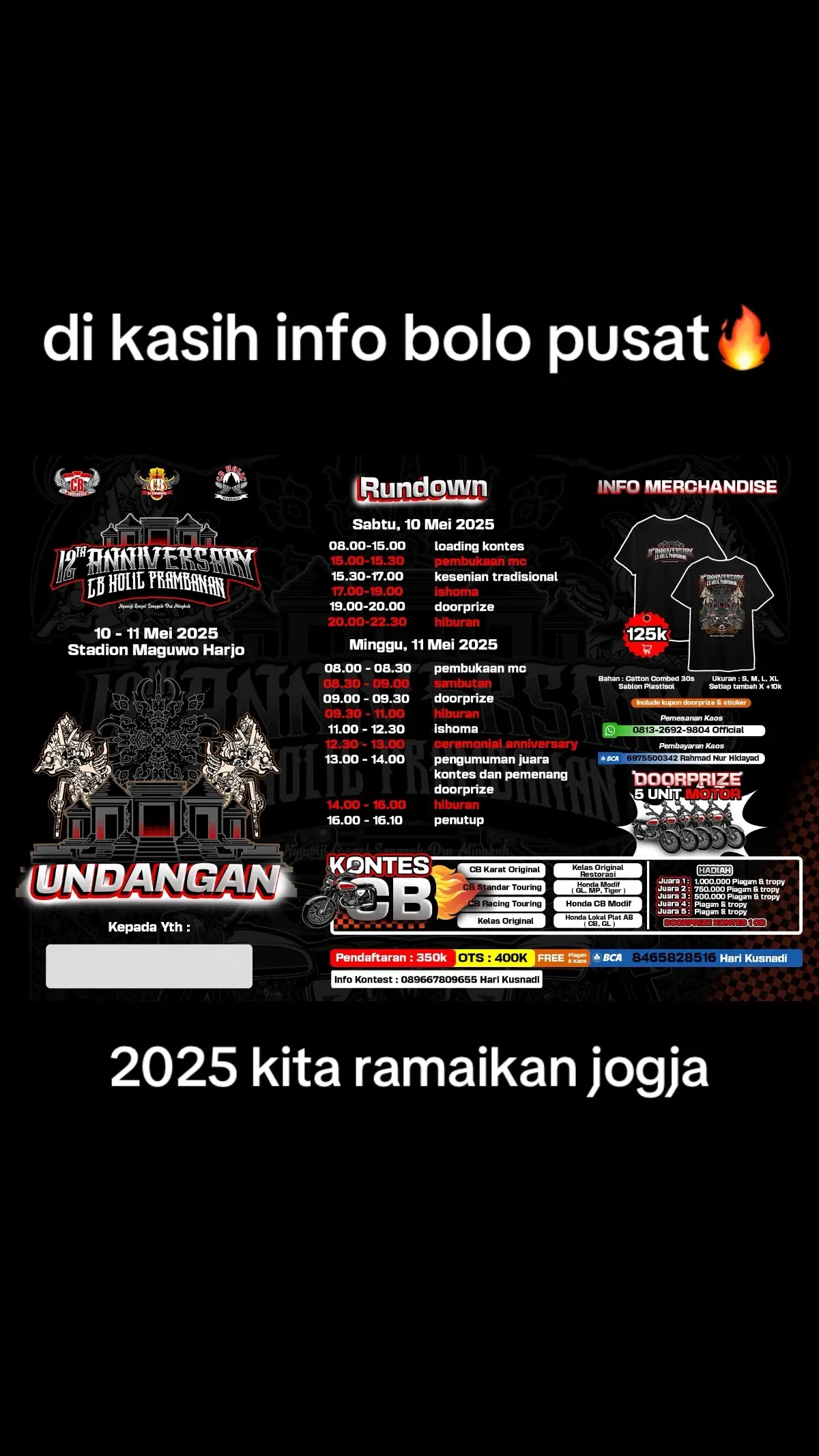 2025 jogja lautan CB???  #cb #cbindonesia #cbdiy #cbholicprambanan #herex #ichikiwir #acaraacbjogja #cb200 #cbteyeng #cb125 