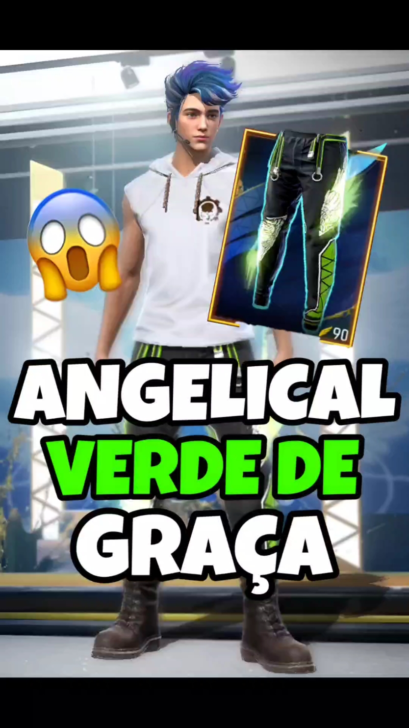 CALÇA ANGELICAL VERDE DE GRAÇA NO FREE FIRE #freefire #ff #garenafreefire #freefirebrasil #calçaangelicalverde #biel_doseventosff 